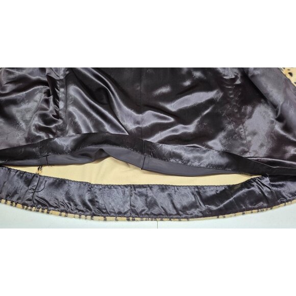 Vintage Russel Taylor Coat Leopard Print Mid Length Button Front Faux Fur Animal - Picture 11 of 16